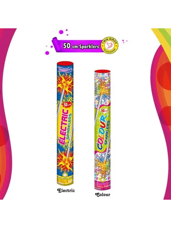 50 CM COLOR SPARKLERS (5 PCS)